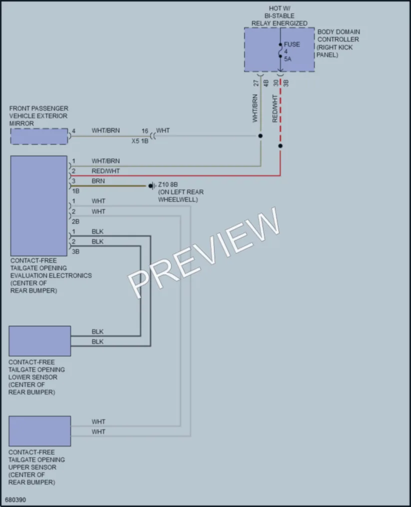 2019 BMW 330i Trunk Tailgate Fuel Door wiring diagram preview