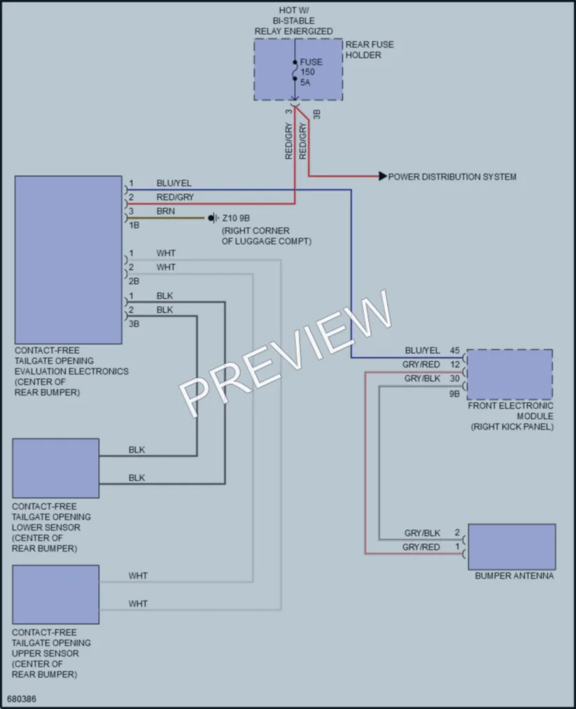 2019 BMW 330iGranTurismo Trunk Tailgate Fuel Door wiring diagram preview