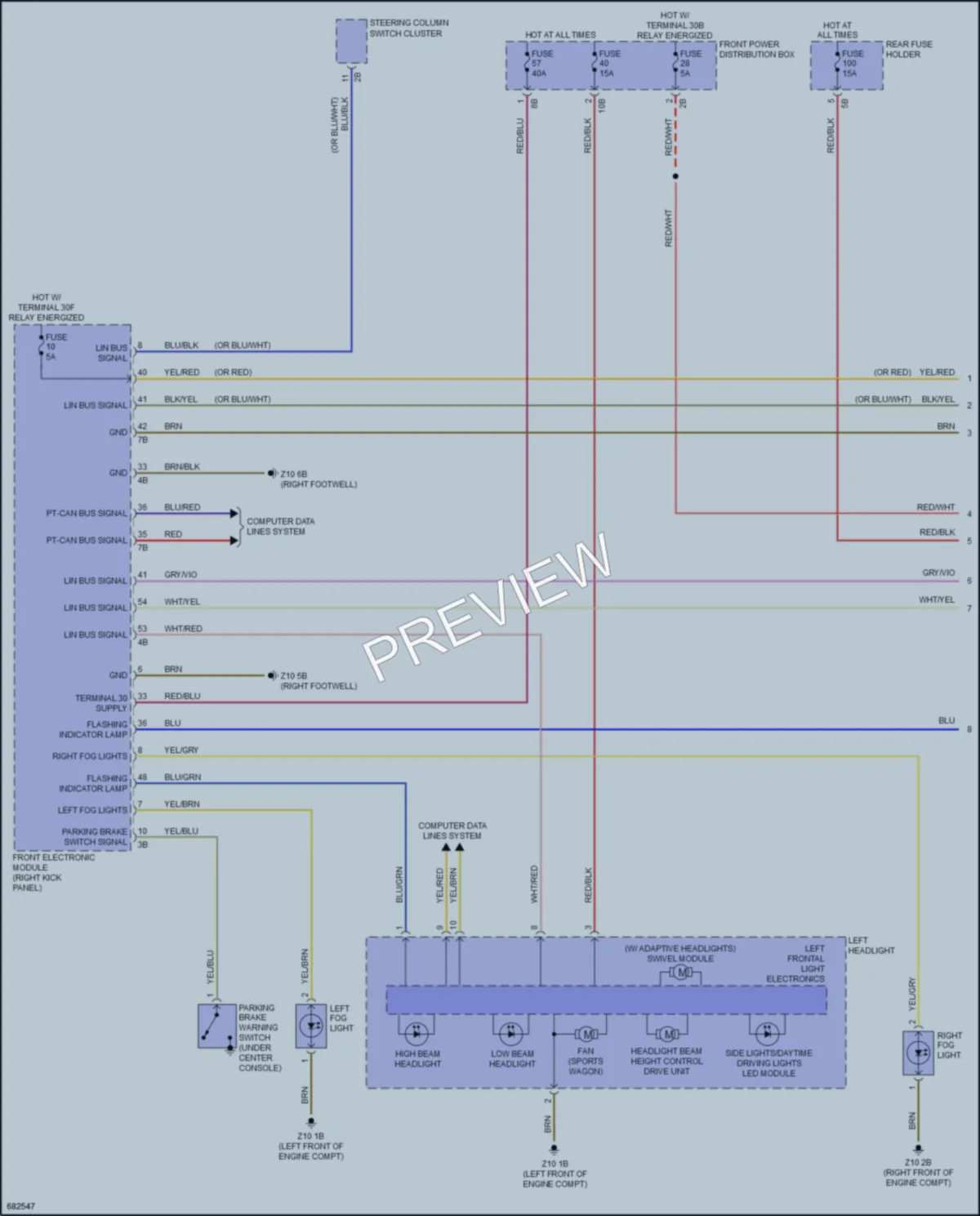 2019 BMW 340iGranTurismo Headlights wiring diagram preview