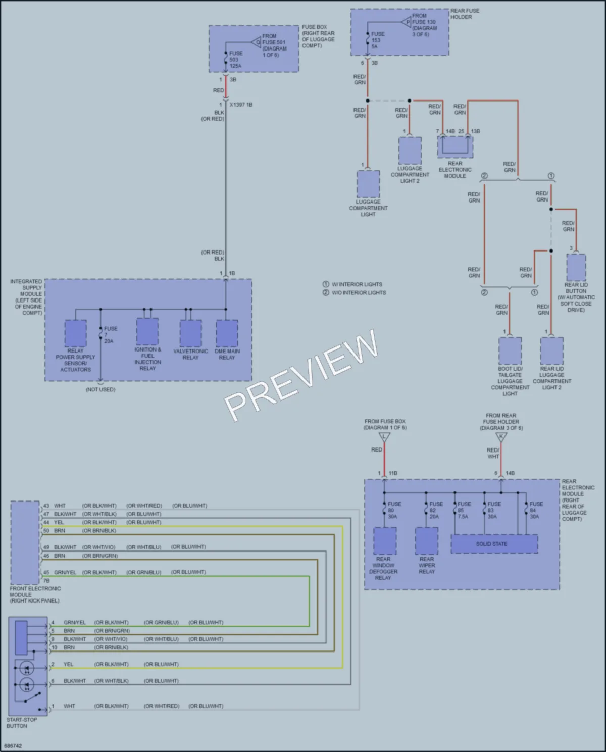 2019 BMW 340iGranTurismo Power Distribution wiring diagram preview