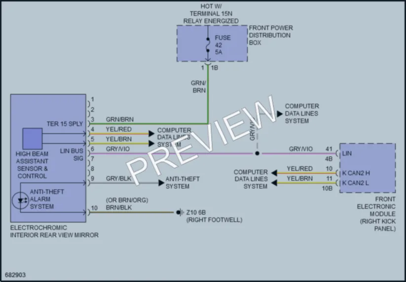 2019 BMW 340iGranTurismo Power Mirrors wiring diagram preview