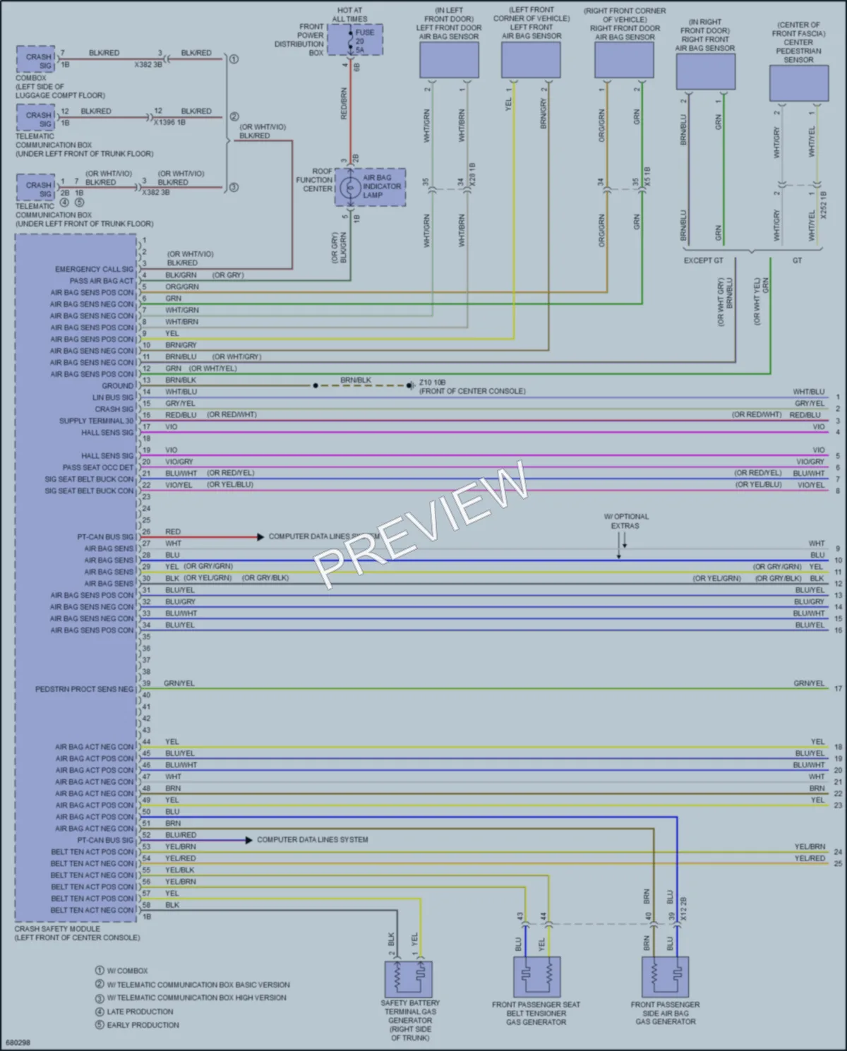 2019 BMW 340iGranTurismo Supplemental Restraints wiring diagram preview