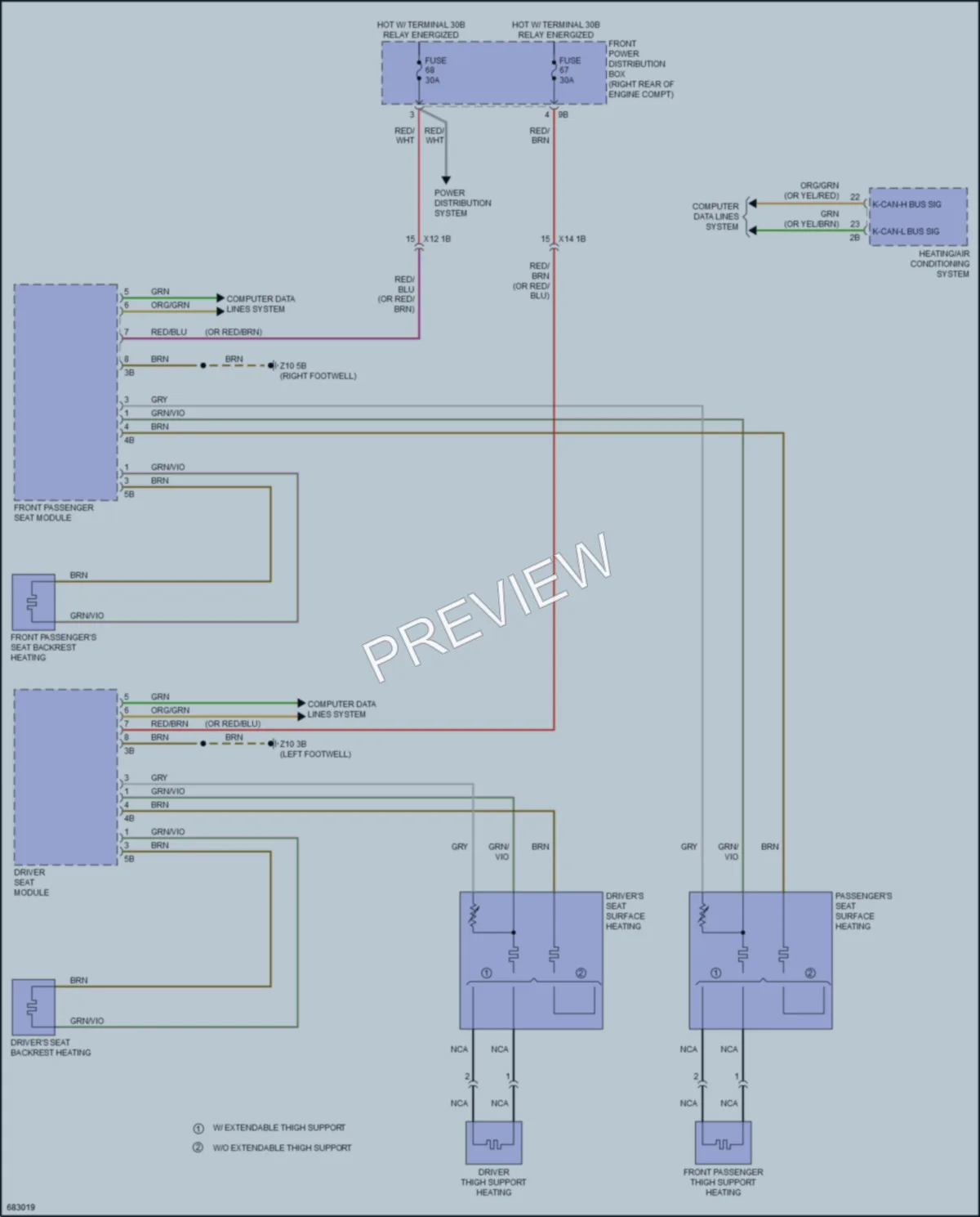 2019 BMW 430i Power Seats wiring diagram preview