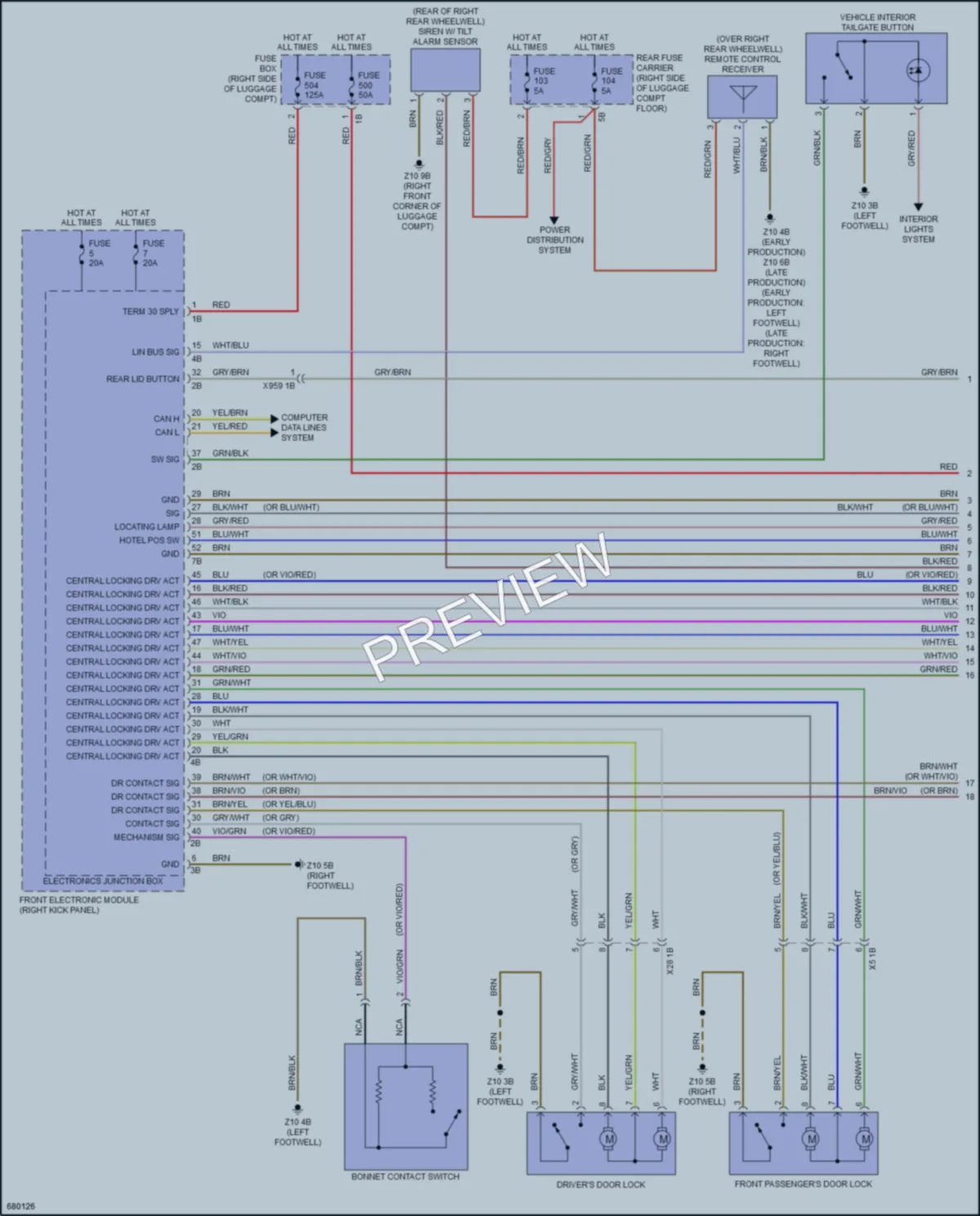 2019 BMW 430iGranCoupe Power Door Locks wiring diagram preview