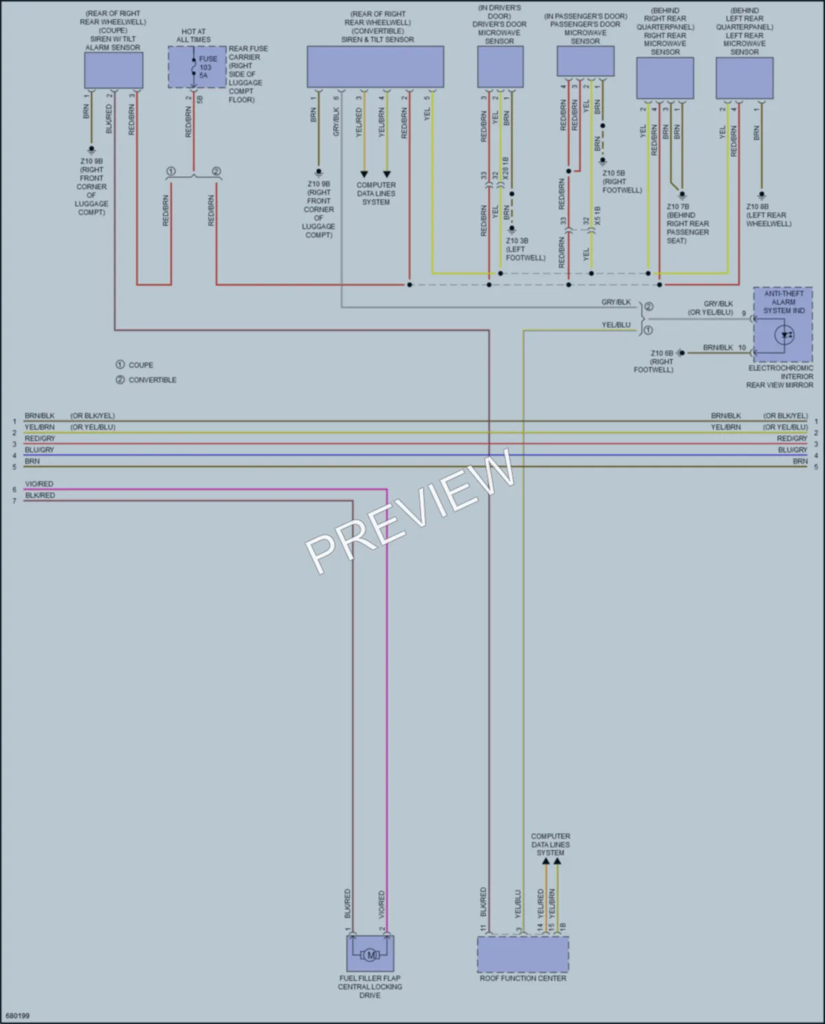 2019 BMW 440i Anti Theft wiring diagram preview