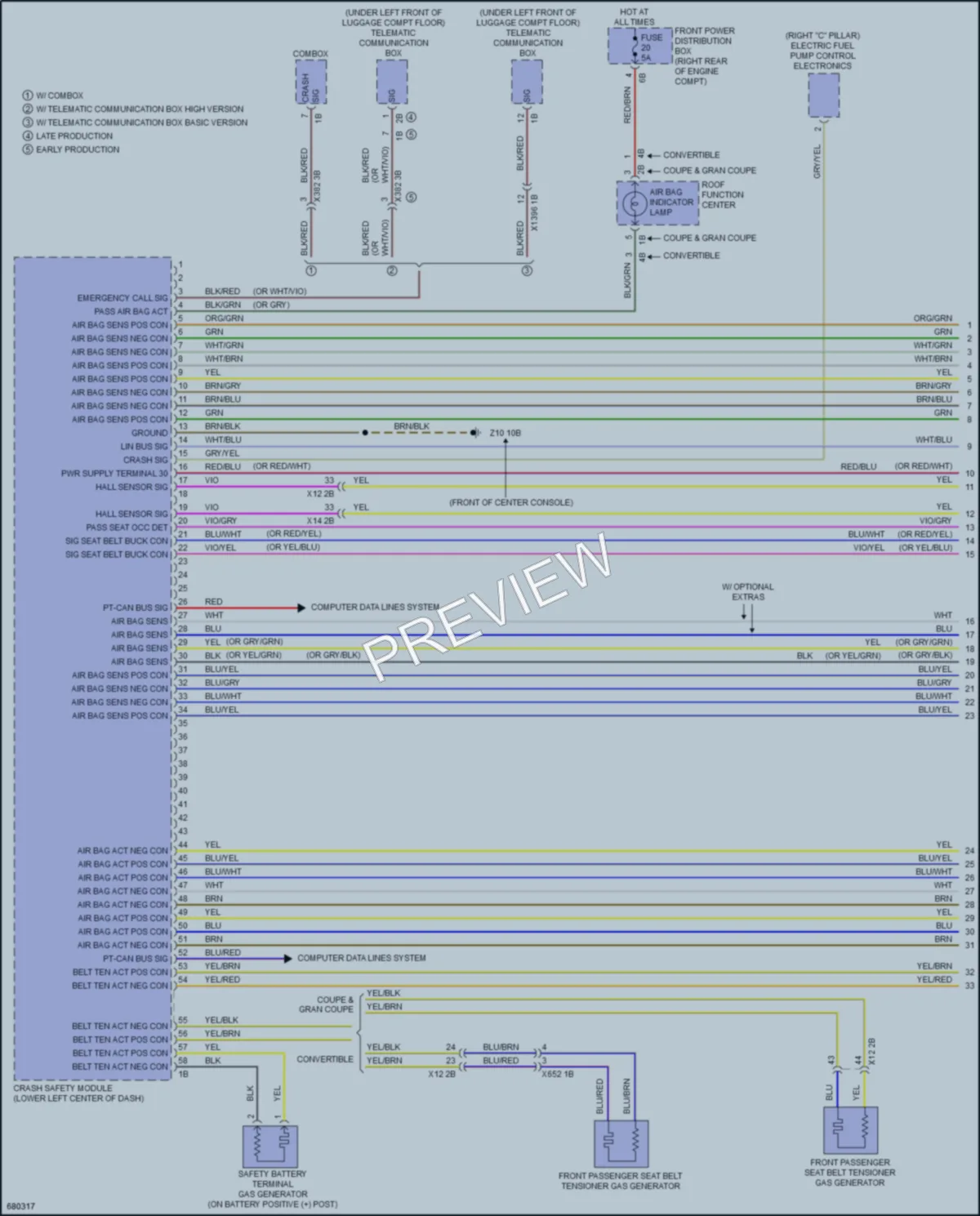 2019 BMW 440i Supplemental Restraints wiring diagram preview