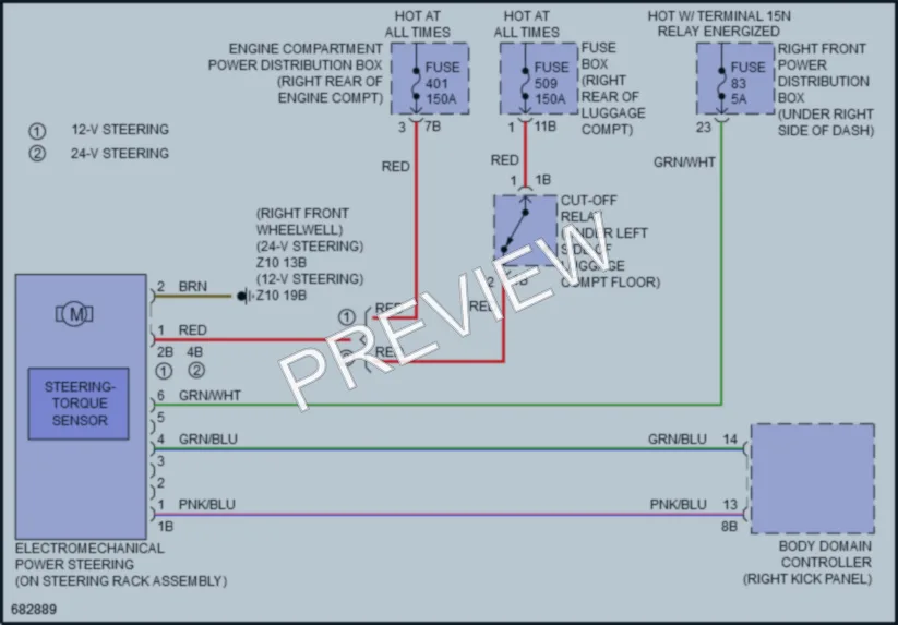 2019 BMW 530e Electronic Power Steering wiring diagram preview