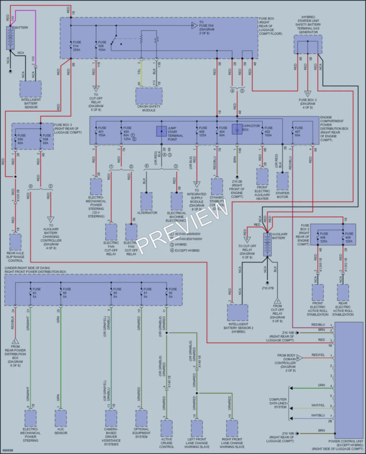 2019 BMW 530e Power Distribution wiring diagram preview
