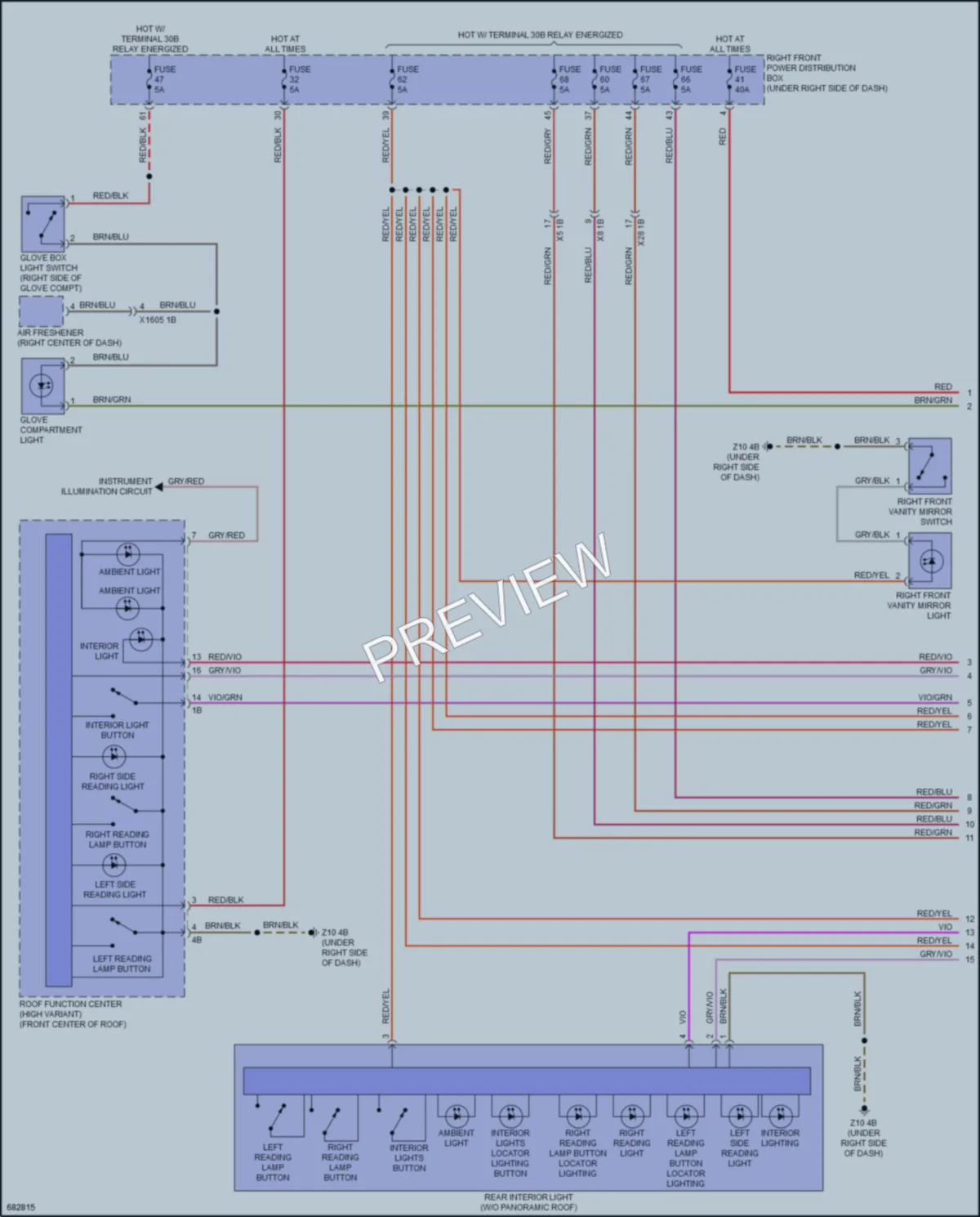 2019 BMW 530i Interior Lights wiring diagram preview