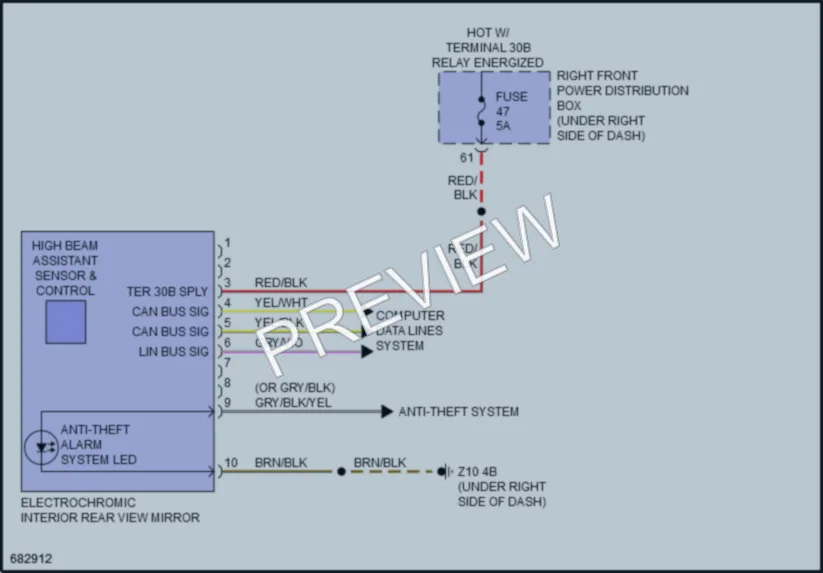 2019 BMW 530i Power Mirrors wiring diagram preview