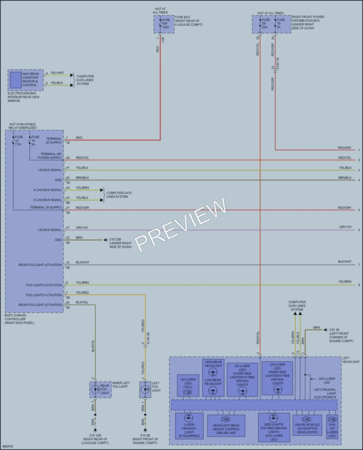 2019 BMW 540i Headlights wiring diagram preview