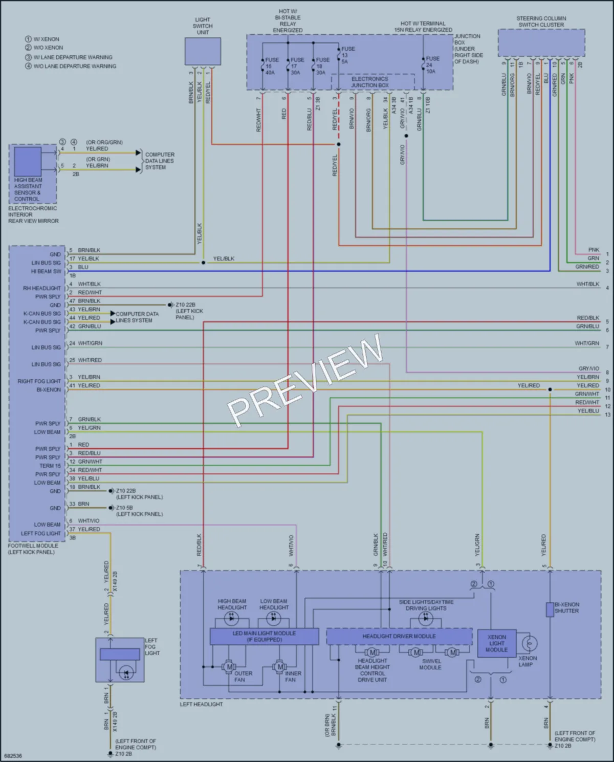 2019 BMW 640iGranCoupe Headlights wiring diagram preview