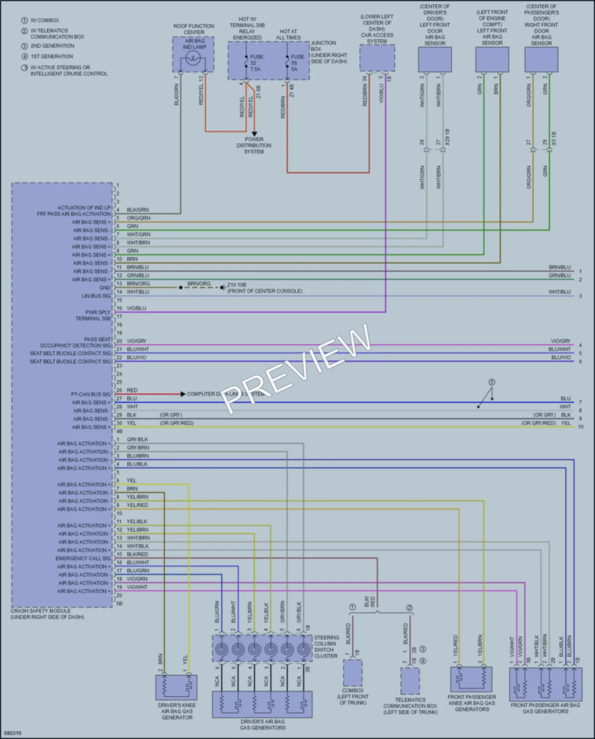 2019 BMW 640iGranCoupe Supplemental Restraints wiring diagram preview