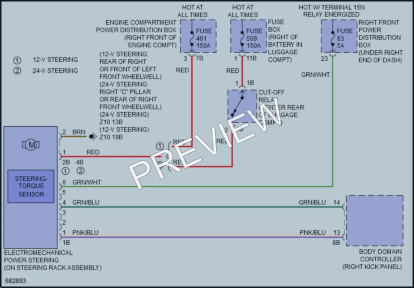 2019 BMW 640iGranTurismo Electronic Power Steering wiring diagram preview