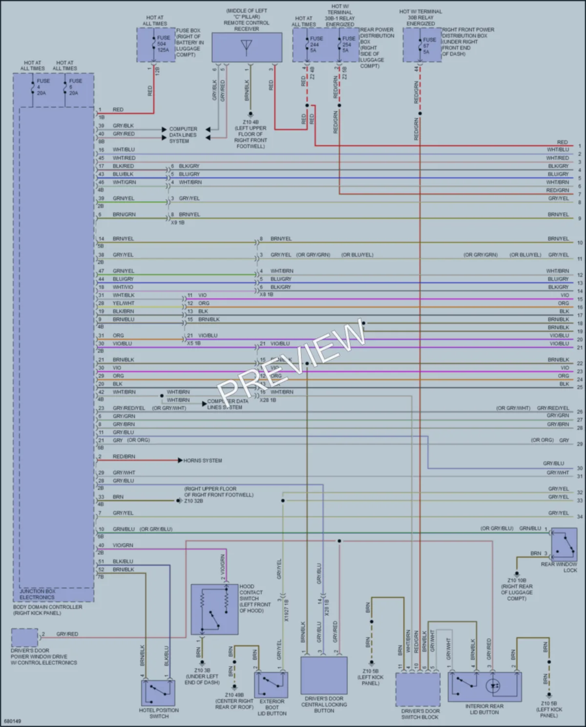 2019 BMW 640iGranTurismo Power Door Locks wiring diagram preview