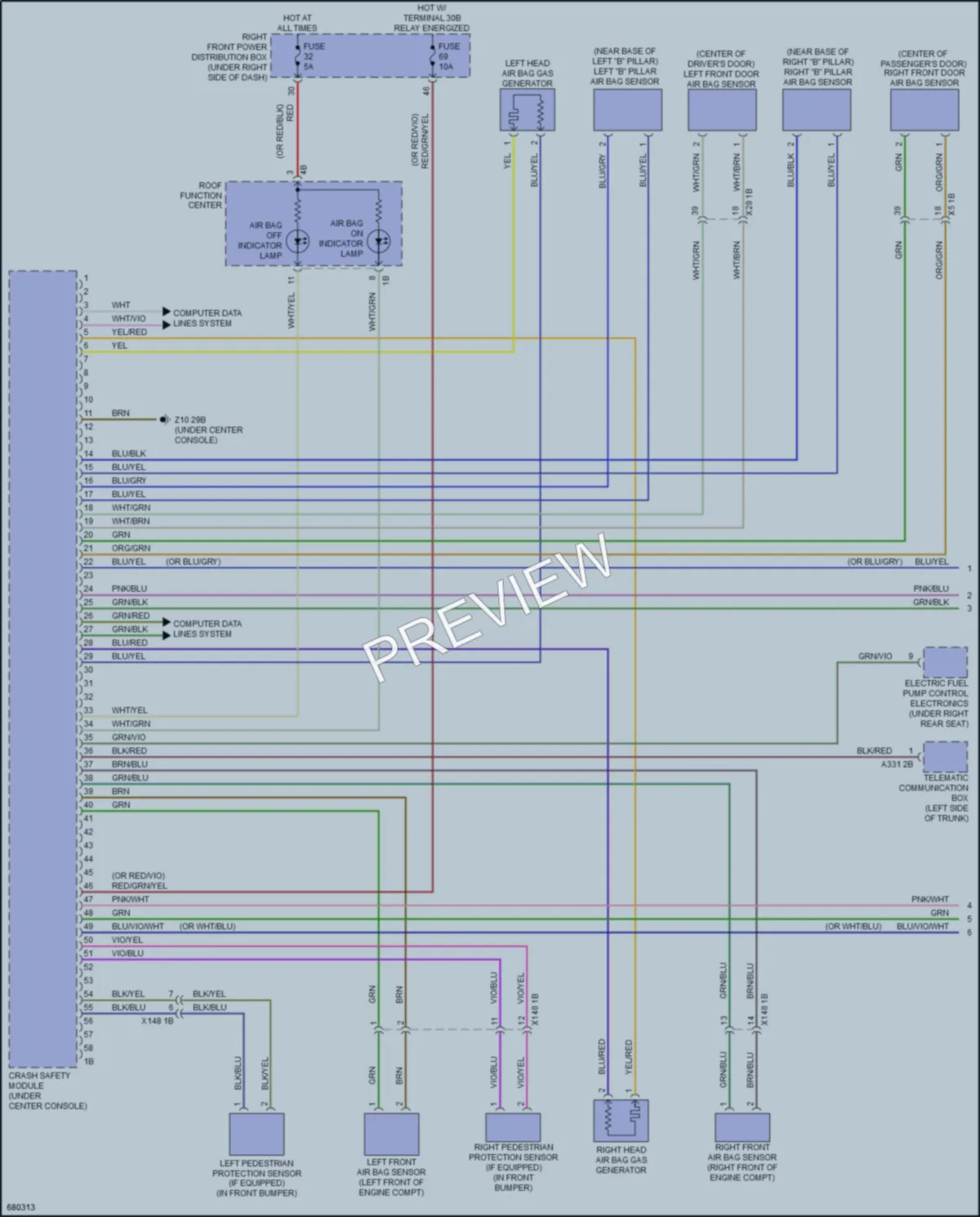 2019 BMW 640iGranTurismo Supplemental Restraints wiring diagram preview