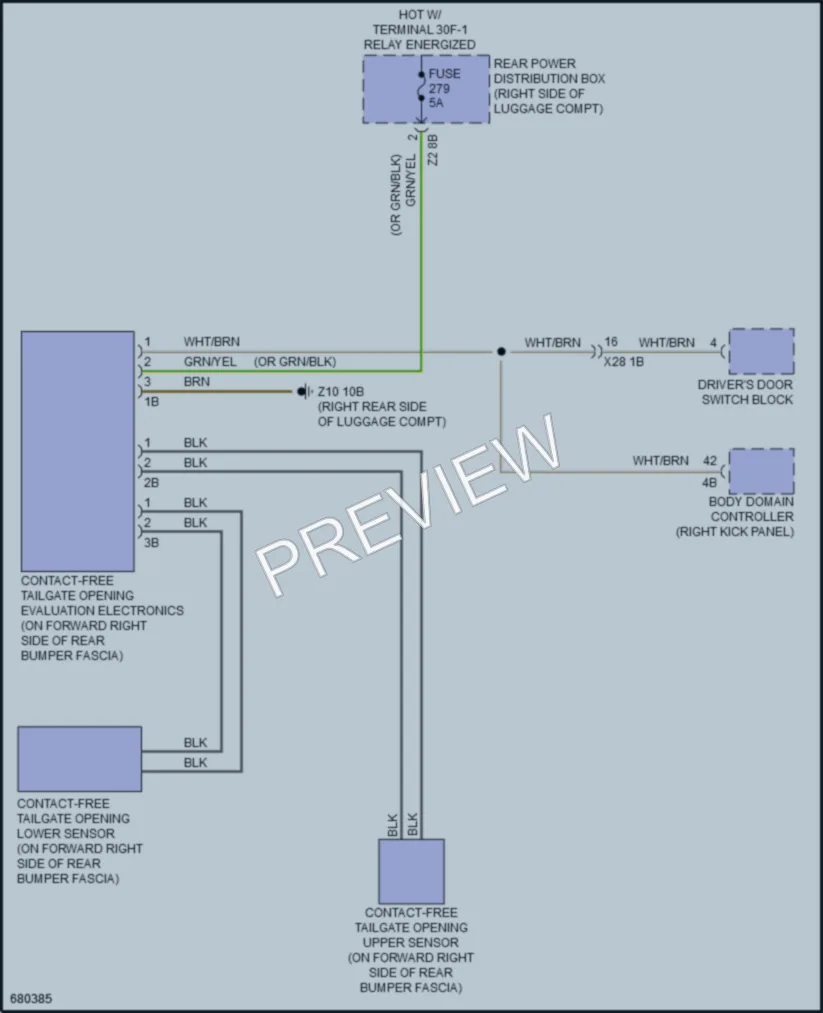 2019 BMW 640iGranTurismo Trunk Tailgate Fuel Door wiring diagram preview