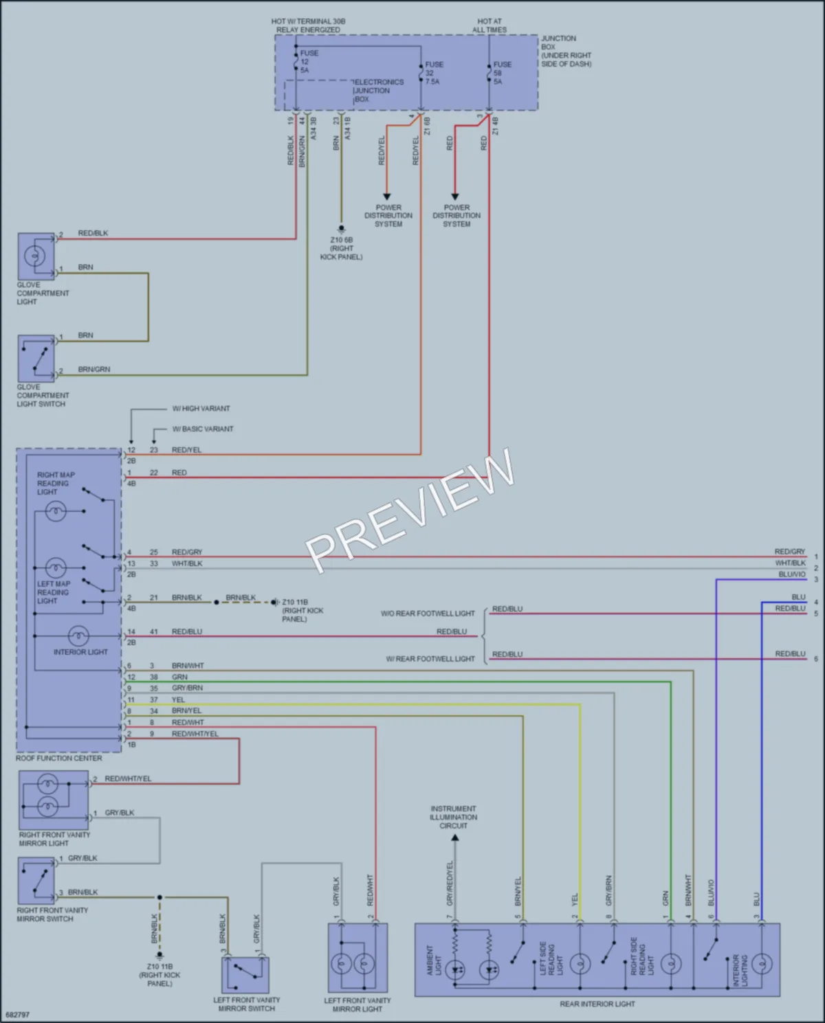 2019 BMW 650iGranCoupe Interior Lights wiring diagram preview