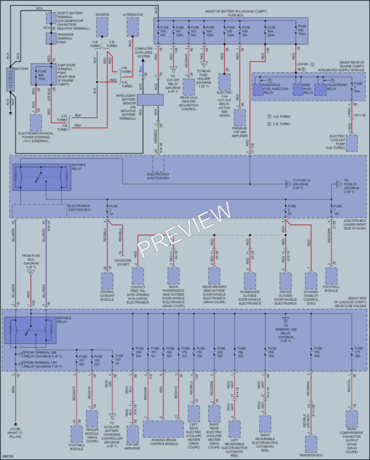 2019 BMW 650iGranCoupe Power Distribution wiring diagram preview