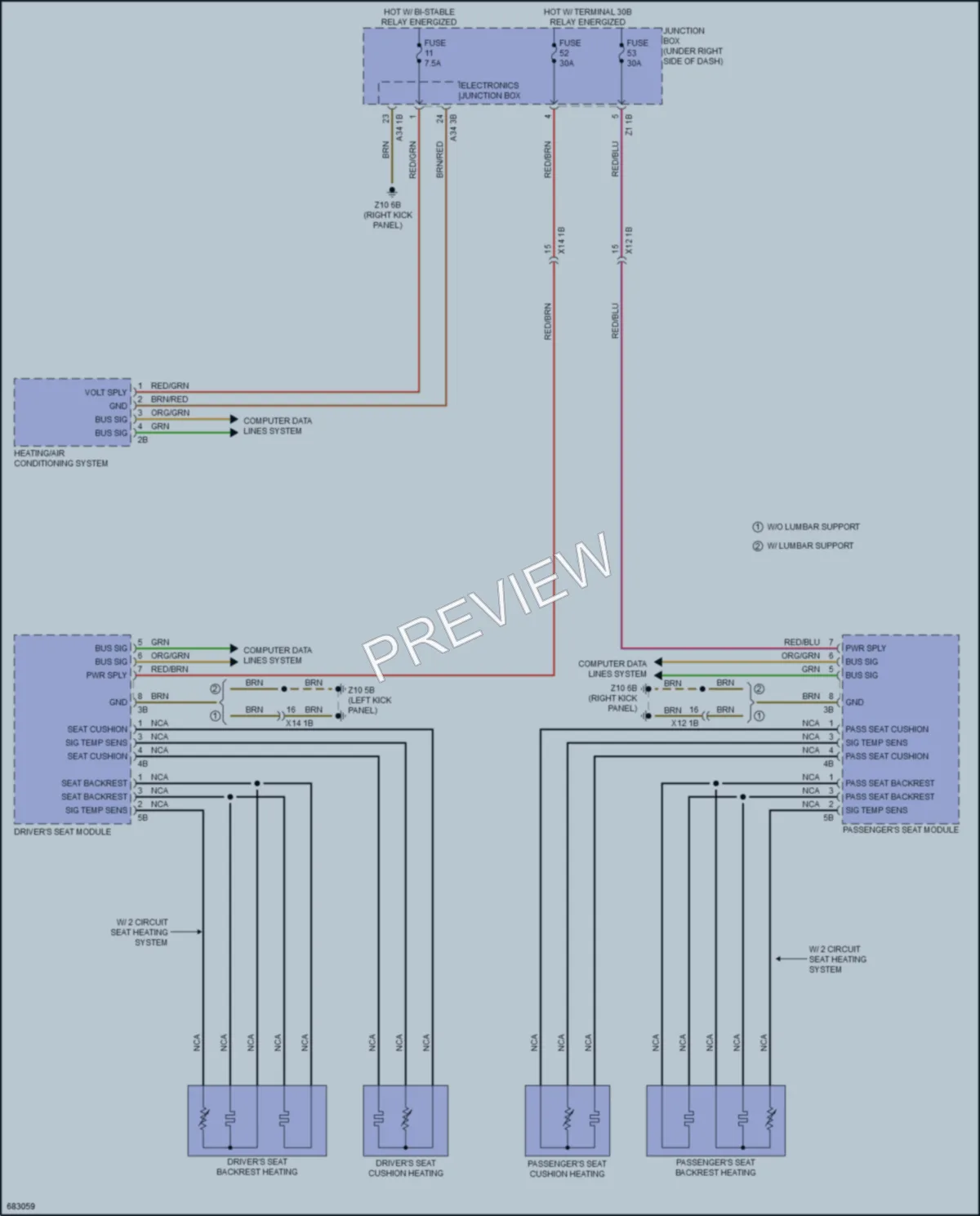 2019 BMW 650iGranCoupe Power Seats wiring diagram preview