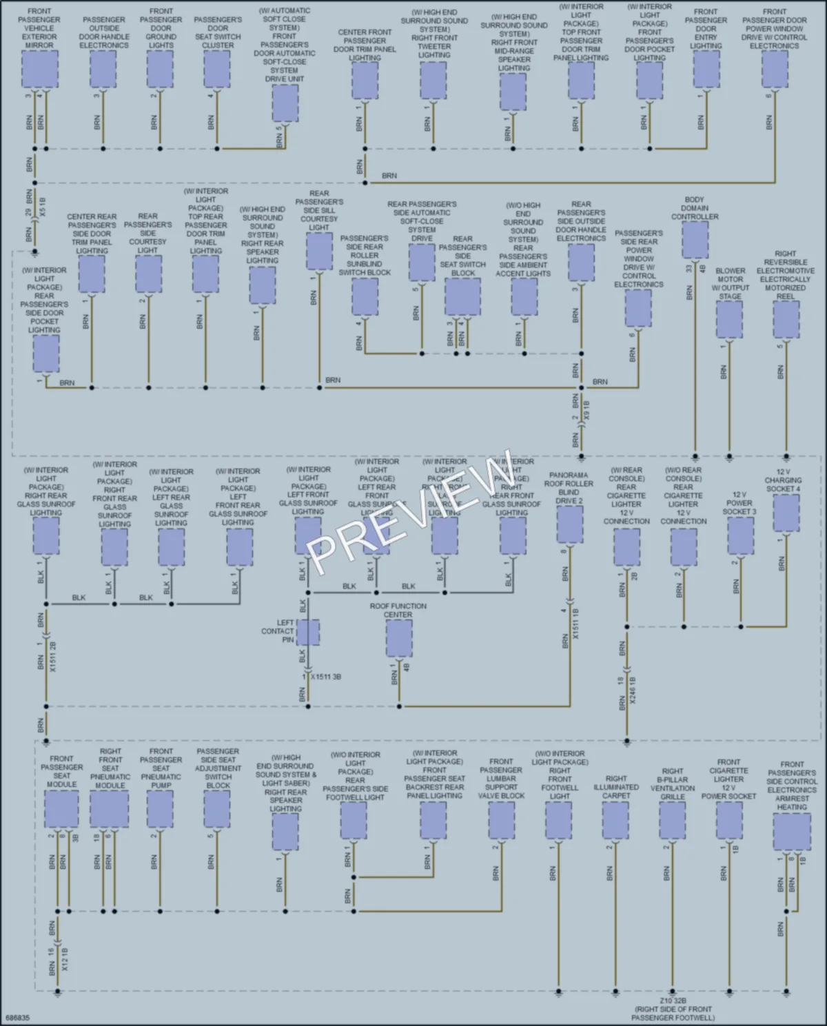 2019 BMW 740i Ground Distribution wiring diagram preview