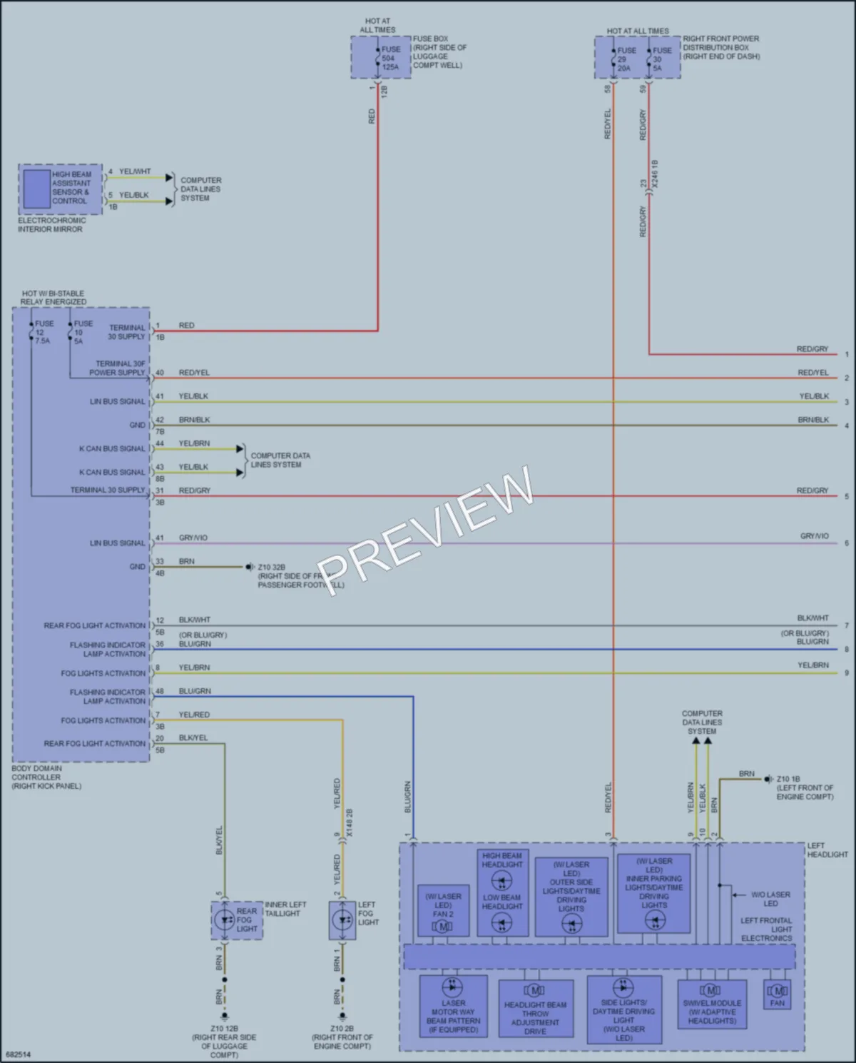 2019 BMW 740i Headlights wiring diagram preview