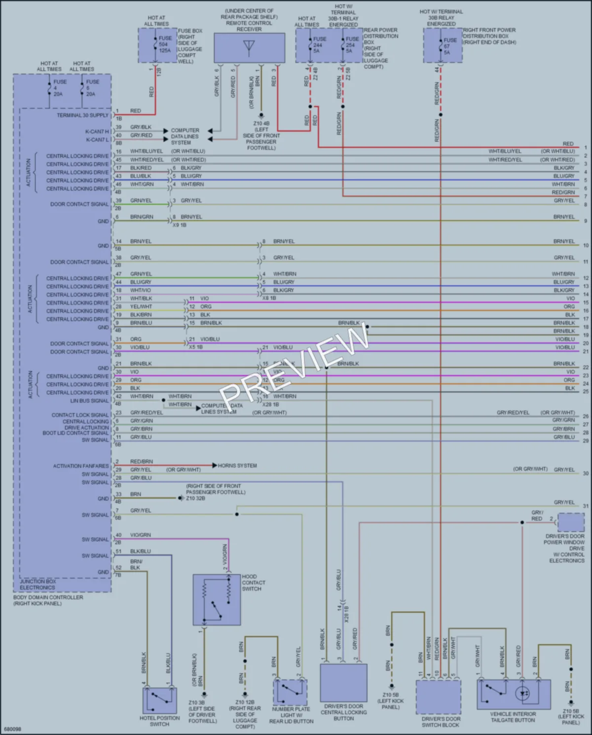 2019 BMW 740i Power Door Locks wiring diagram preview