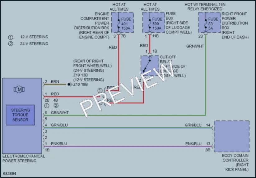 2019 BMW 750Li Electronic Power Steering wiring diagram preview