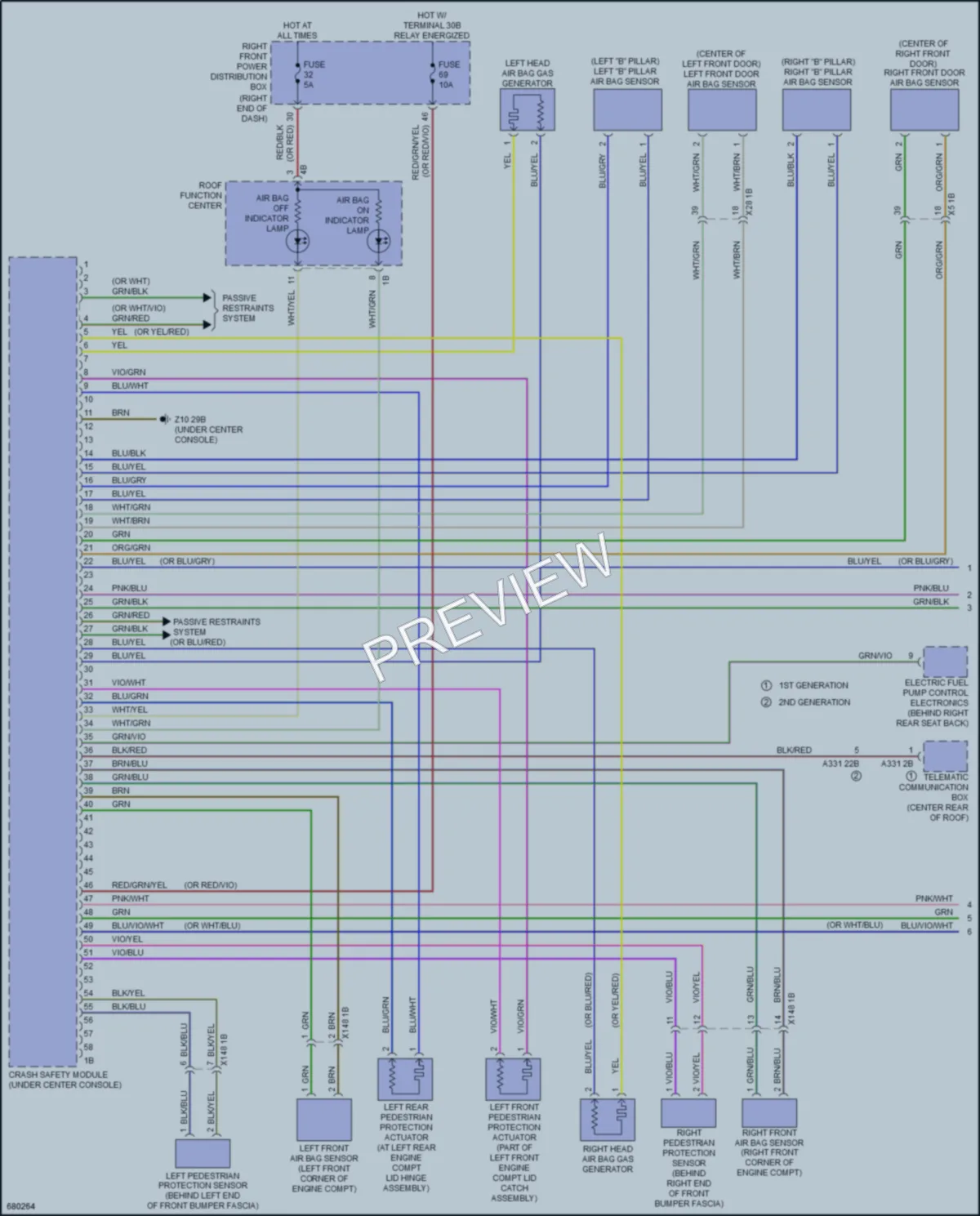 2019 BMW 750Li Supplemental Restraints wiring diagram preview