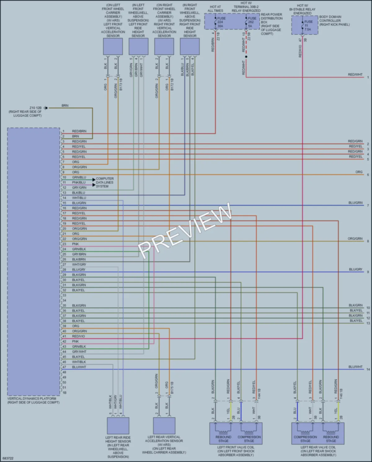 2019 BMW 750i Electronic Suspension wiring diagram preview