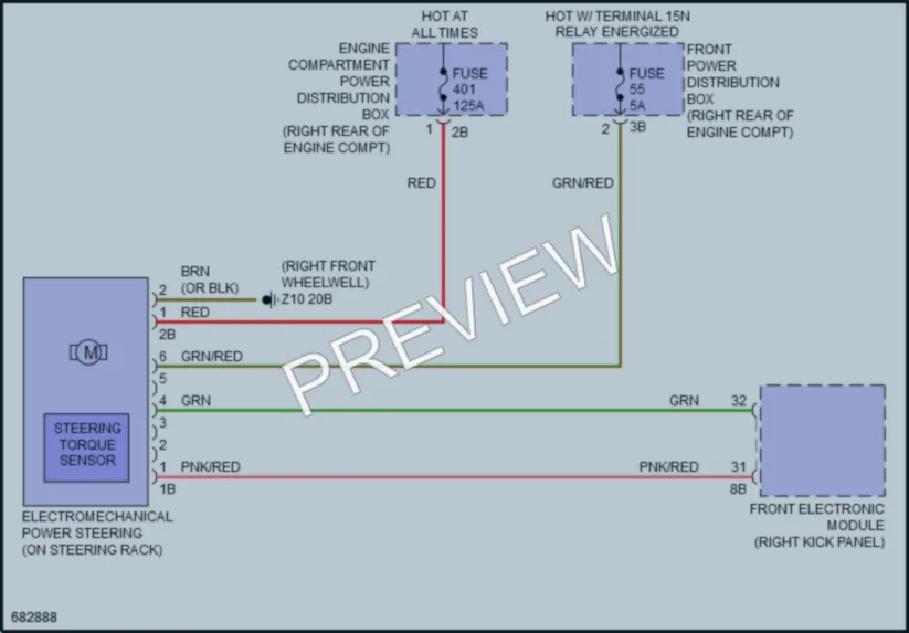 2019 BMW M4 Electronic Power Steering wiring diagram preview