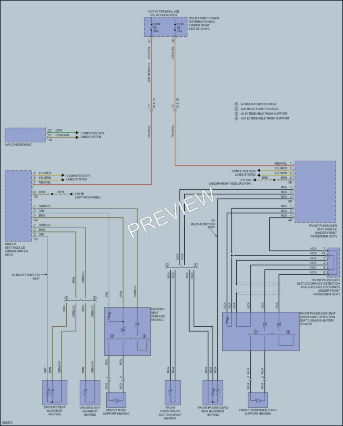 2019 BMW M550i Power Seats wiring diagram preview