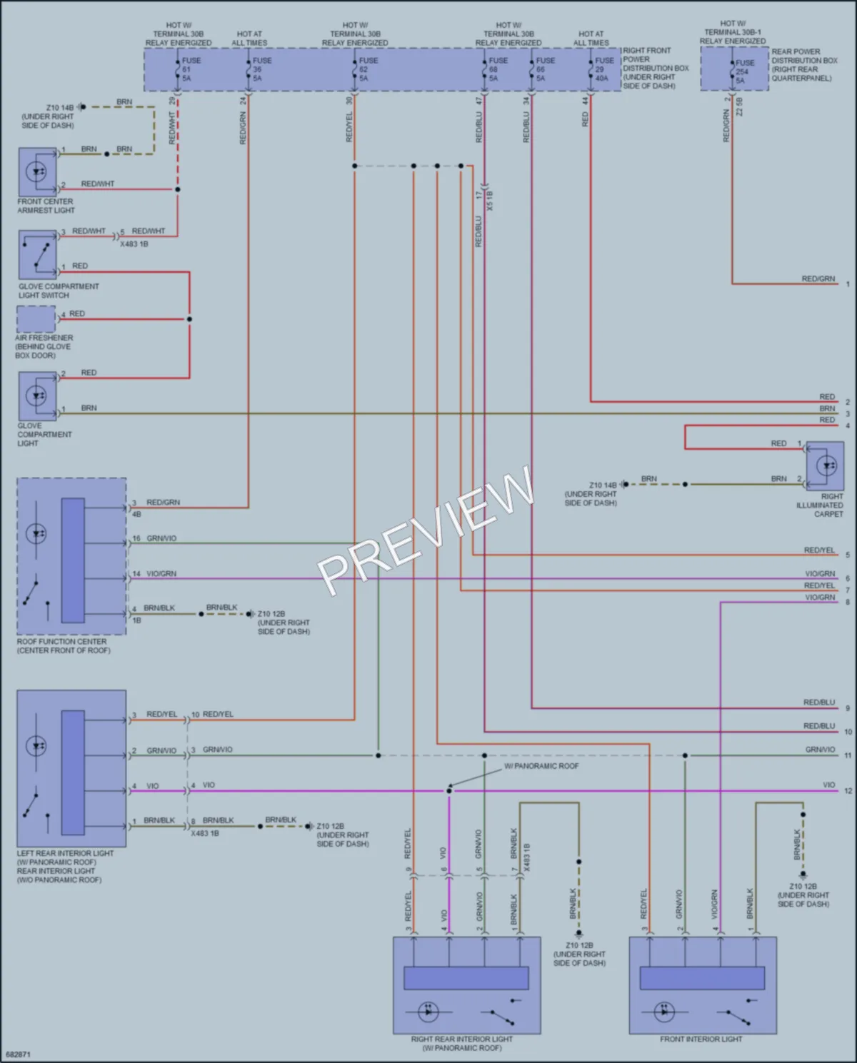 2019 BMW X3 Interior Lights wiring diagram preview