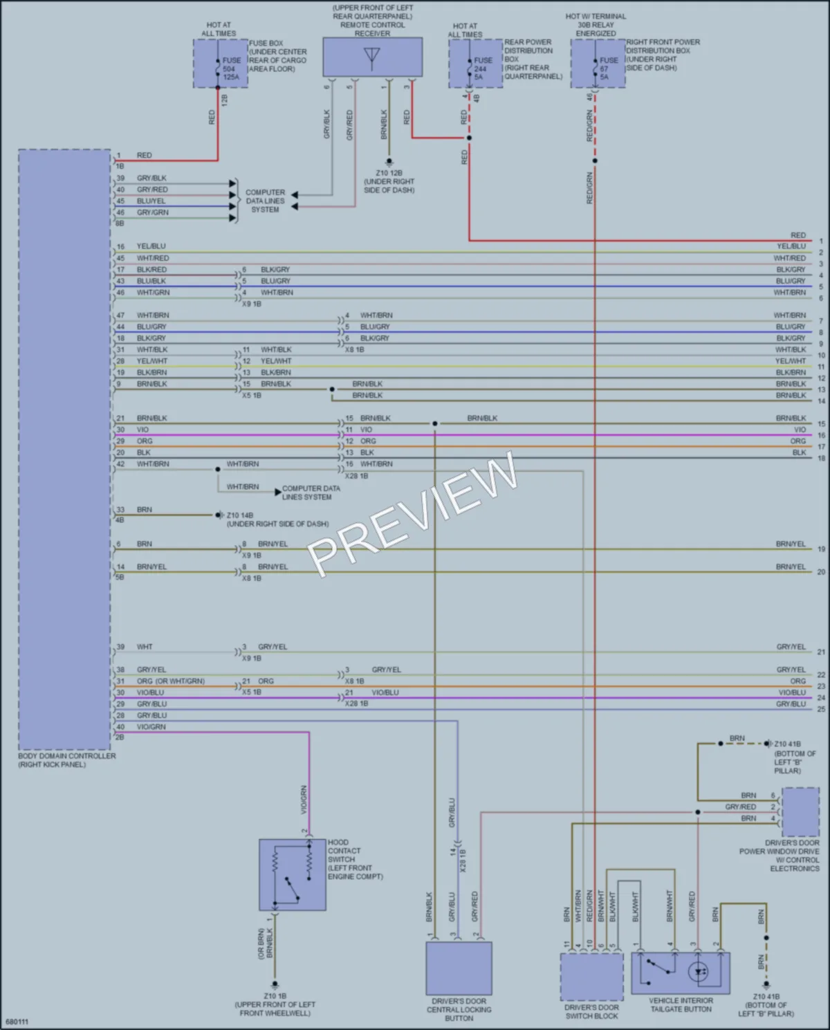 2019 BMW X3 Power Door Locks wiring diagram preview