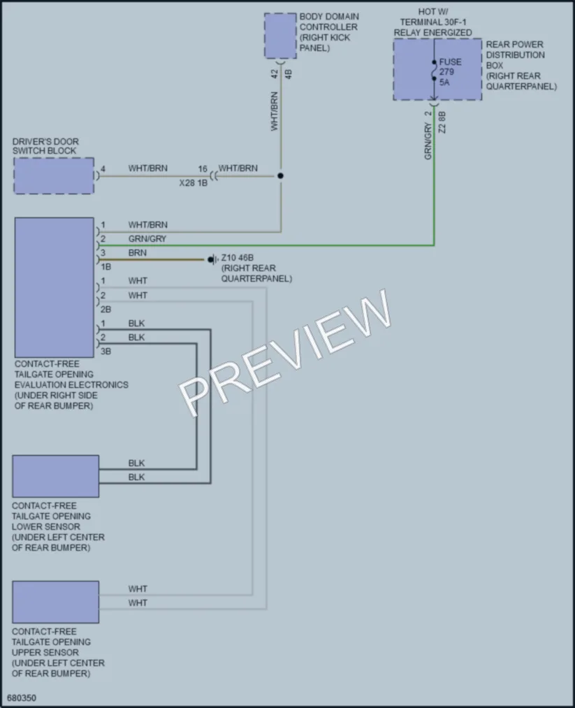 2019 BMW X3 Trunk Tailgate Fuel Door wiring diagram preview