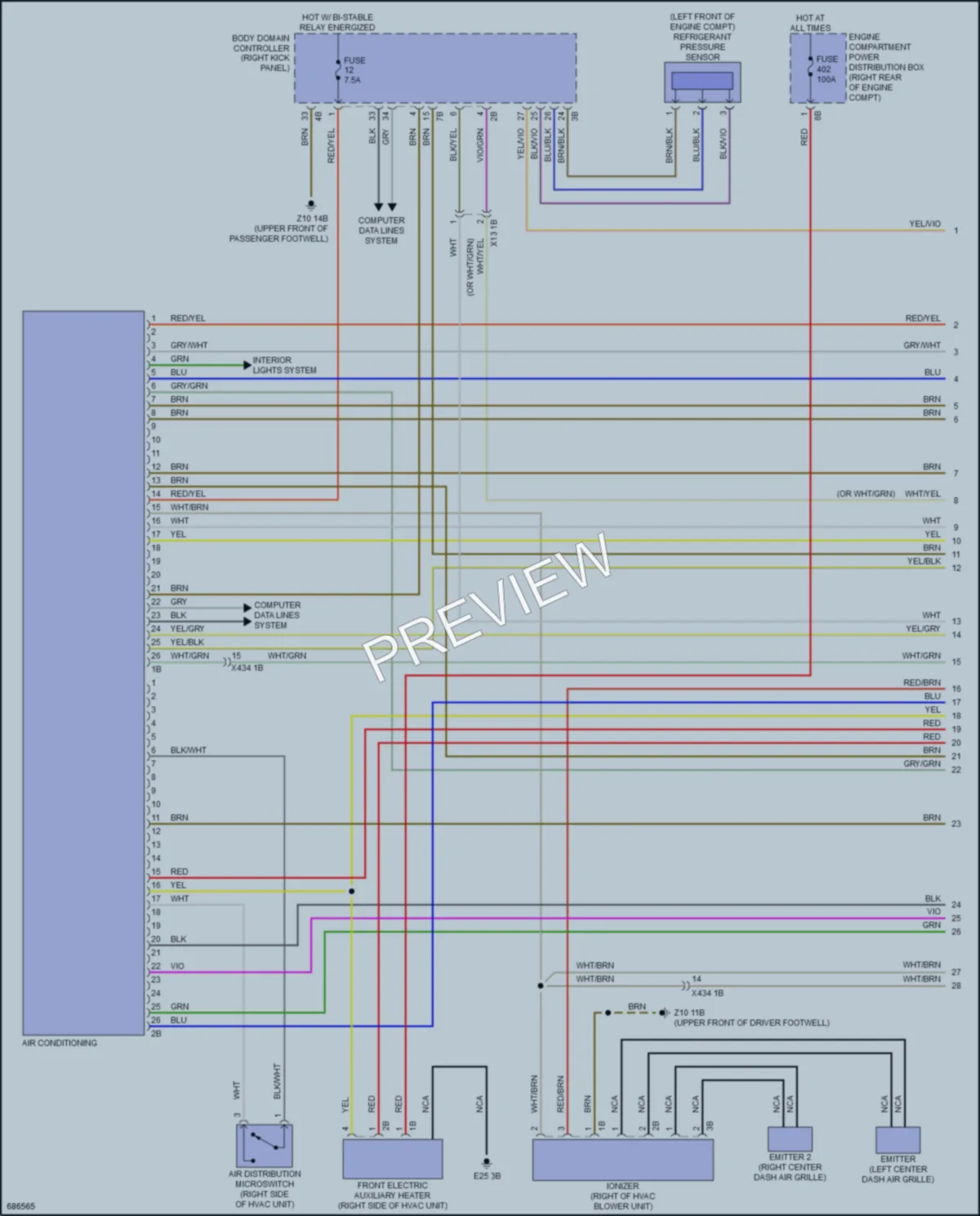 2019 BMW X4 Air Conditioning wiring diagram preview