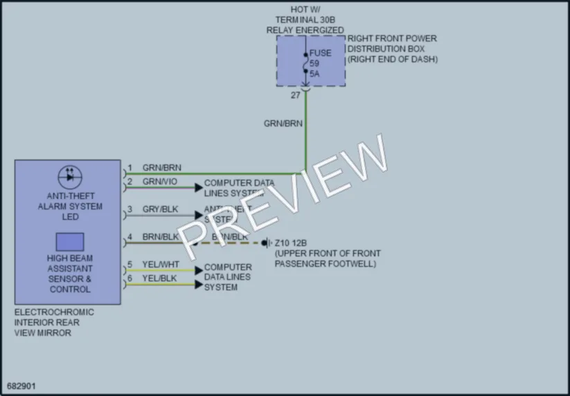 2019 BMW X4 Power Mirrors wiring diagram preview