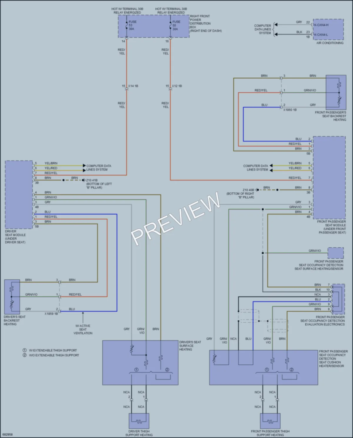 2019 BMW X4 Power Seats wiring diagram preview