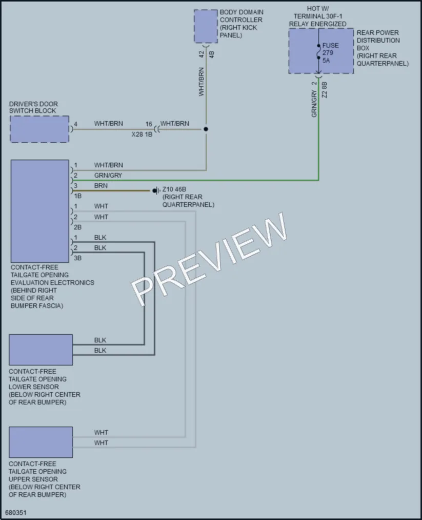 2019 BMW X4 Trunk Tailgate Fuel Door wiring diagram preview