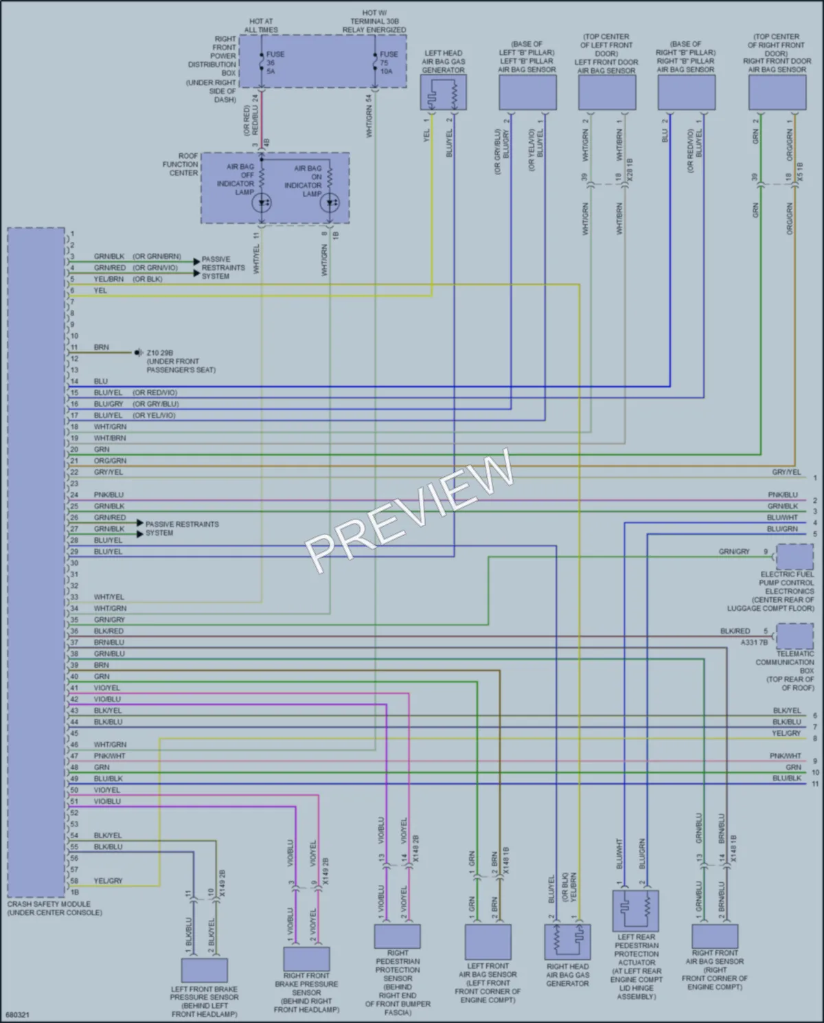 2019 BMW X5 Supplemental Restraints wiring diagram preview