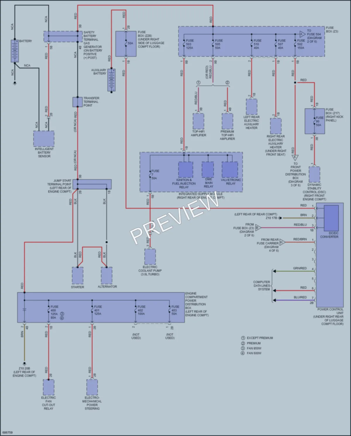 2019 BMW X6 Power Distribution wiring diagram preview
