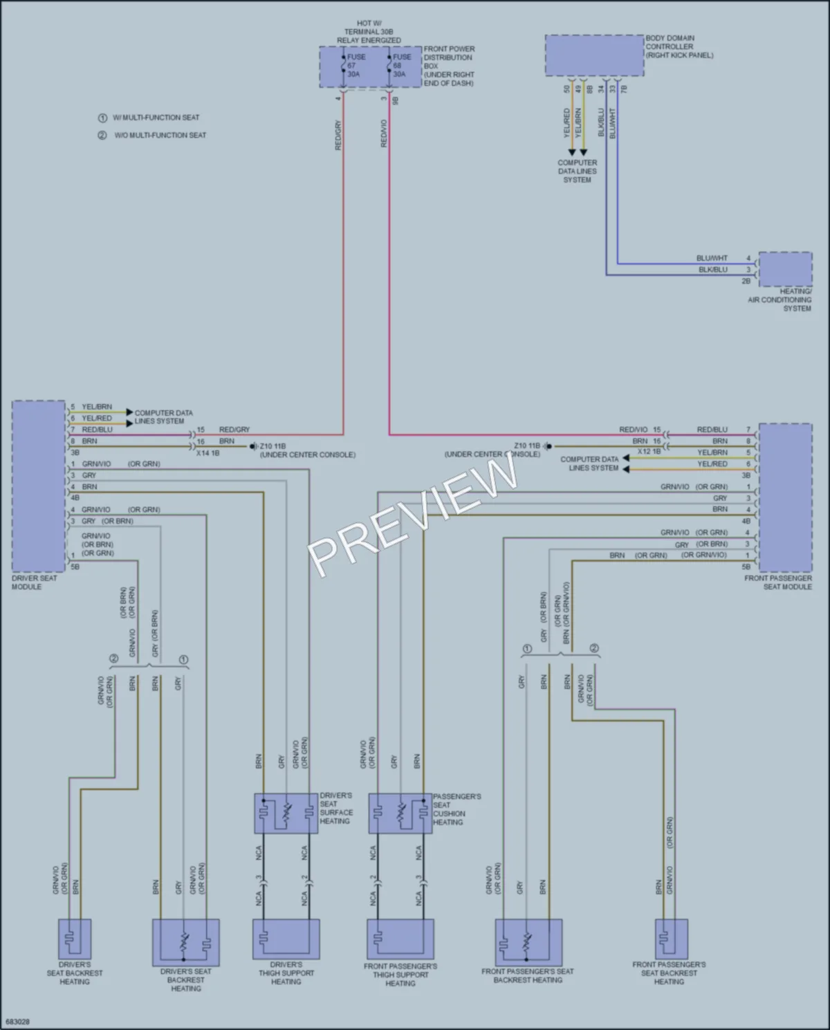 2019 BMW X6 Power Seats wiring diagram preview