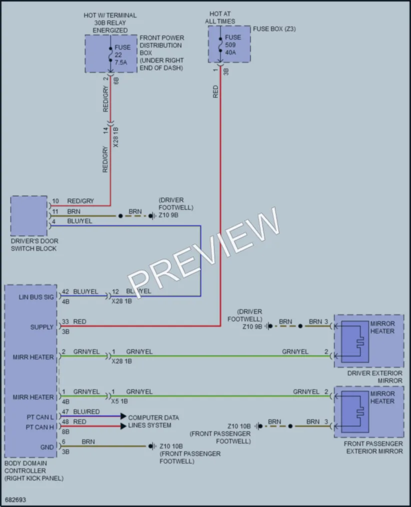 2019 BMW X6M Defoggers wiring diagram preview