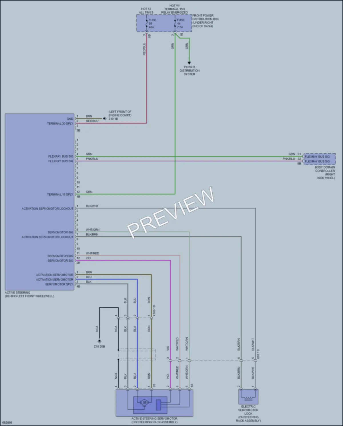 2019 BMW X6M Electronic Power Steering wiring diagram preview