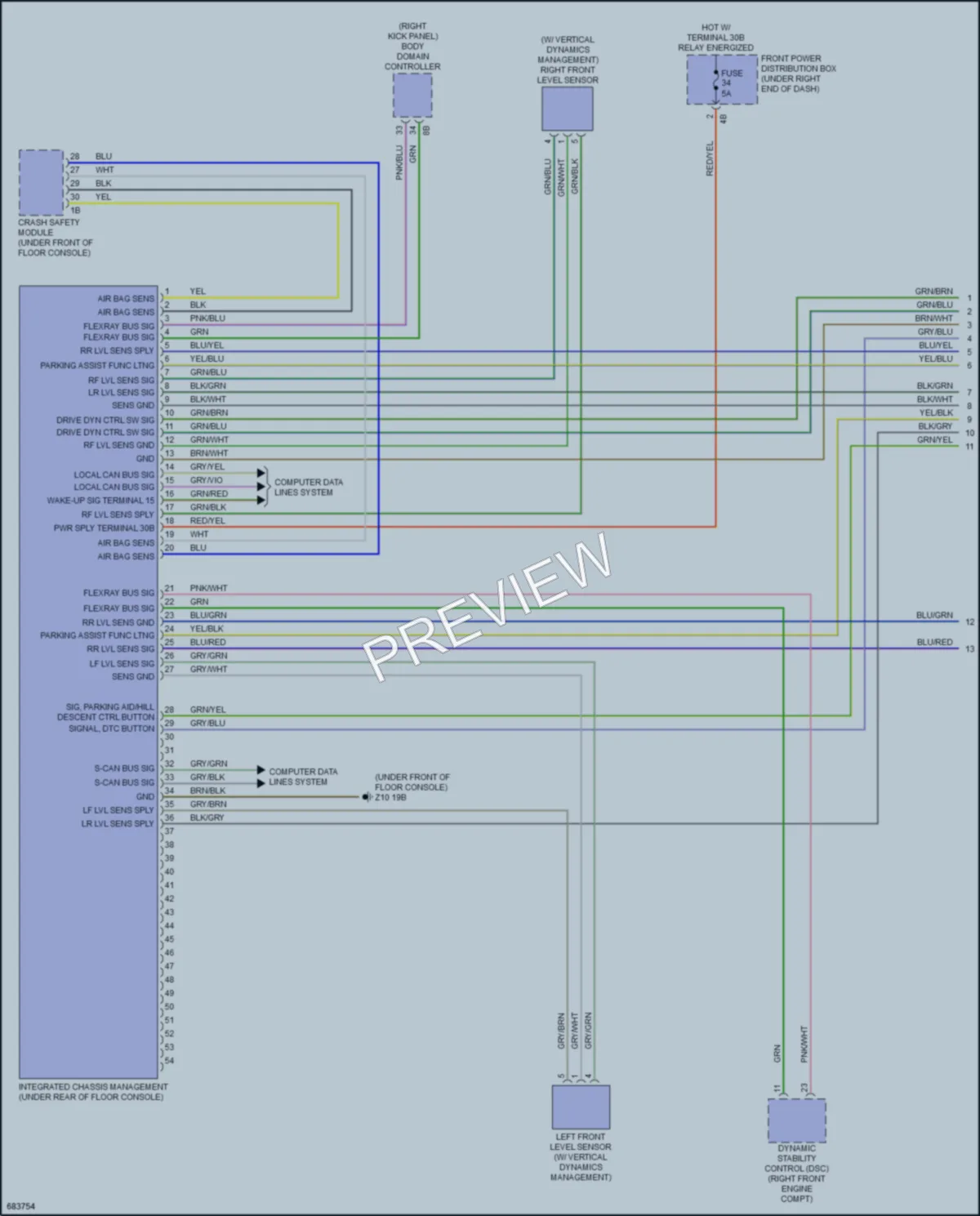 2019 BMW X6M Electronic Suspension wiring diagram preview