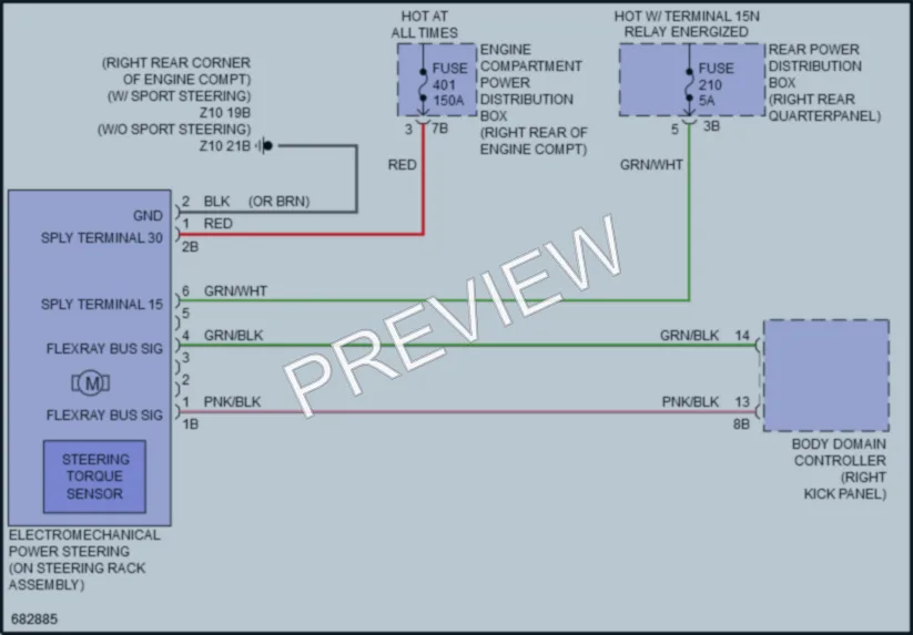 2019 BMW Z4 Electronic Power Steering wiring diagram preview