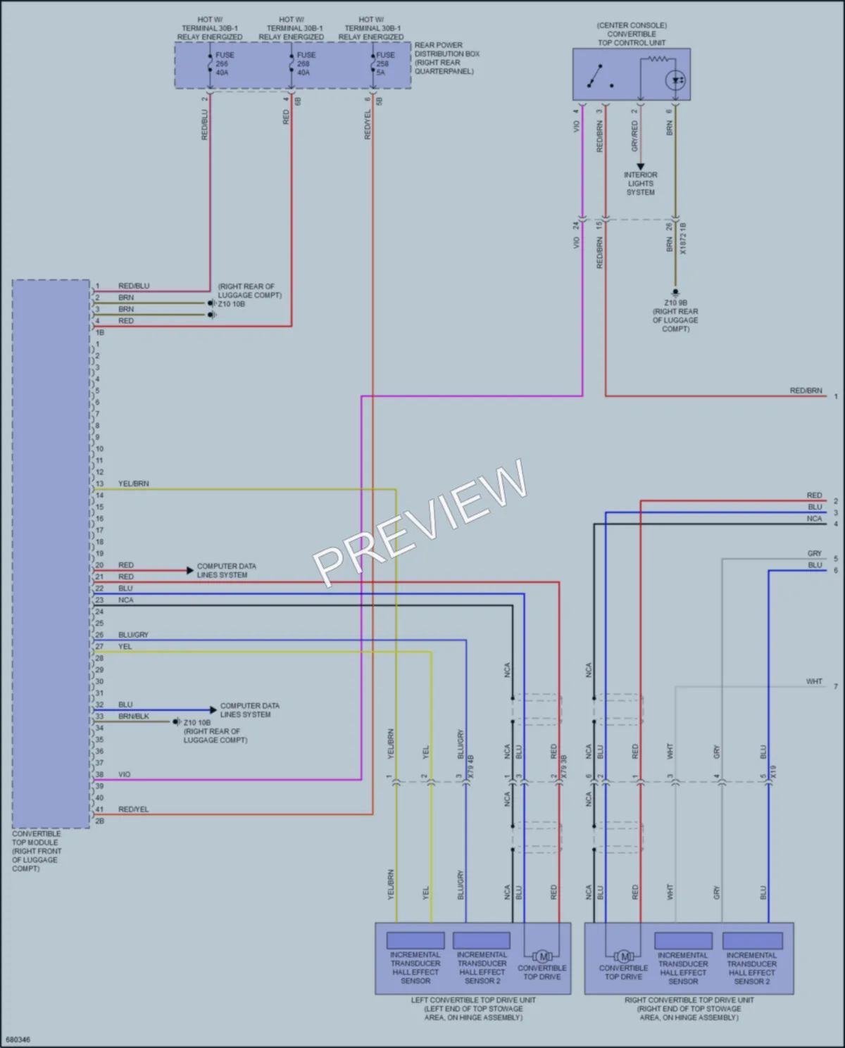 2019 BMW Z4 Power Top Sunroof wiring diagram preview