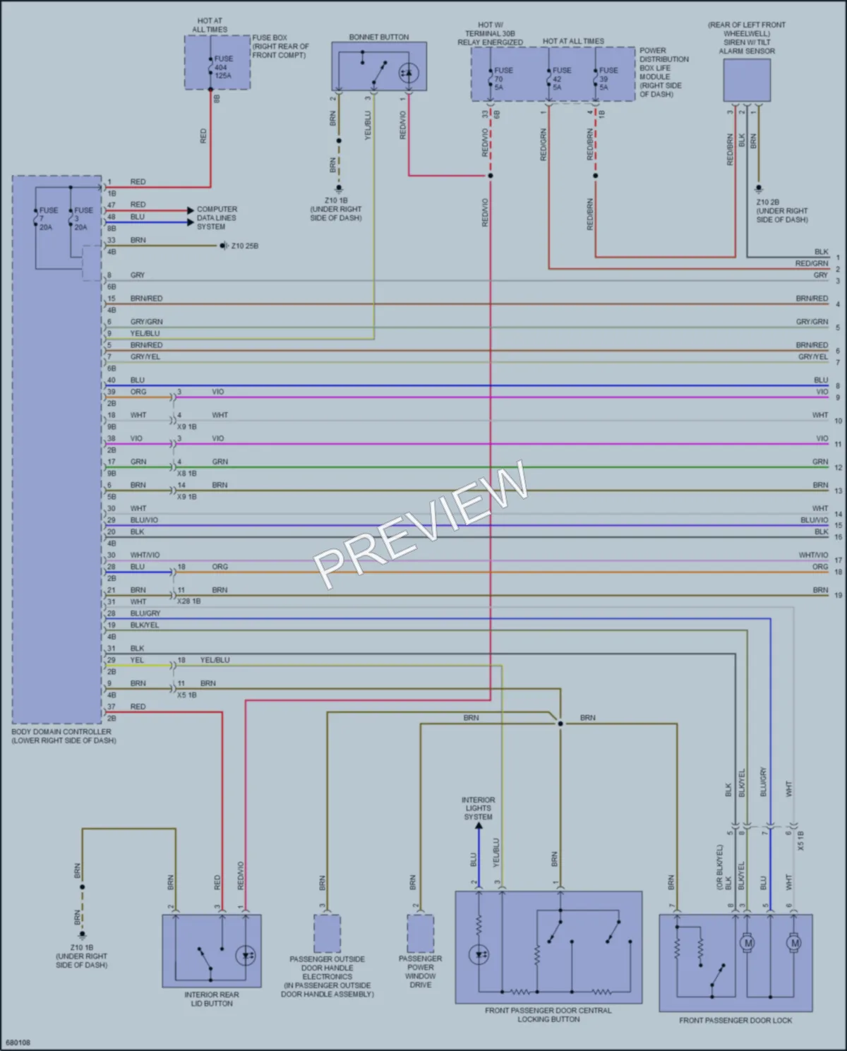 2019 BMW i3 Power Door Locks wiring diagram preview