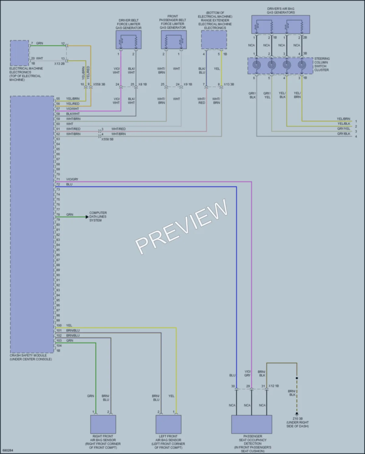 2019 BMW i3 Supplemental Restraints wiring diagram preview