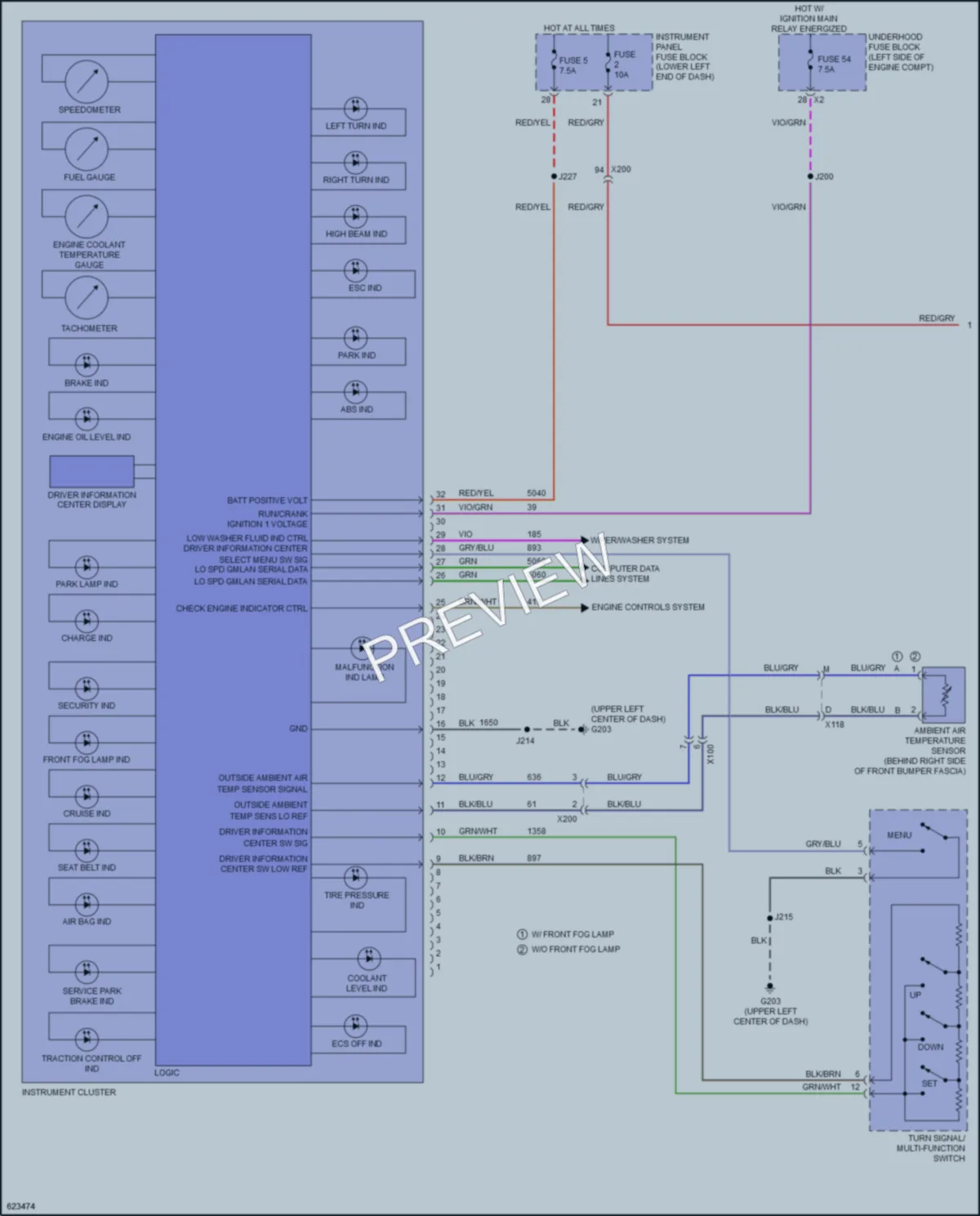 2019 Buick Cascada Instrument Cluster wiring diagram preview